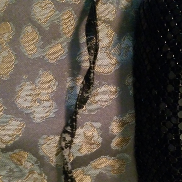 2/$25 Black Beaded Metal Vintage Evening Bag - Picture 2 of 7
